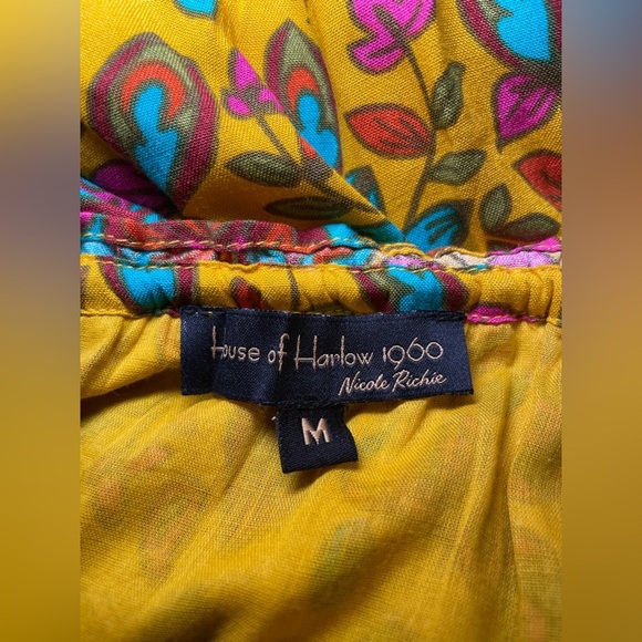 House of Harlow 1960 boho floral paisley print  long sleeve maxi dress size M - Picture 6 of 12